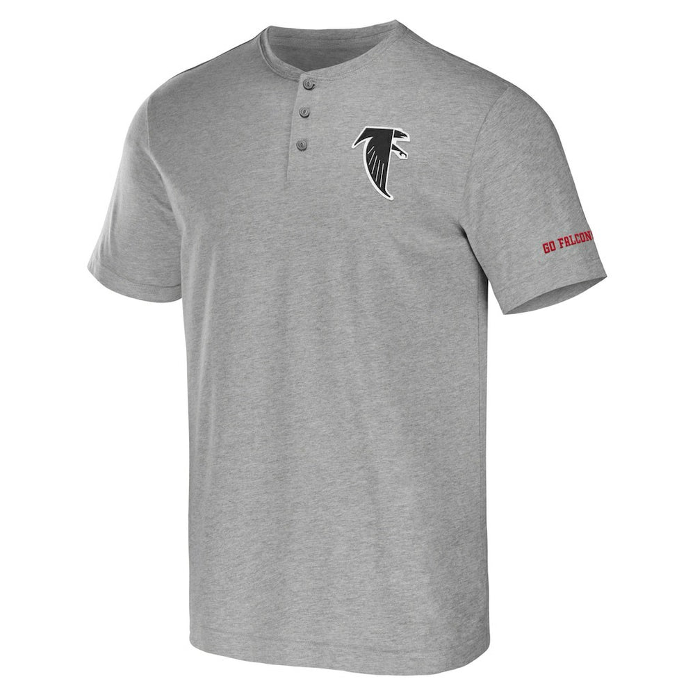 Atlanta Falcons NFL x Darius Rucker Collection Henley T-Shirt - Heather Gray T-shirts