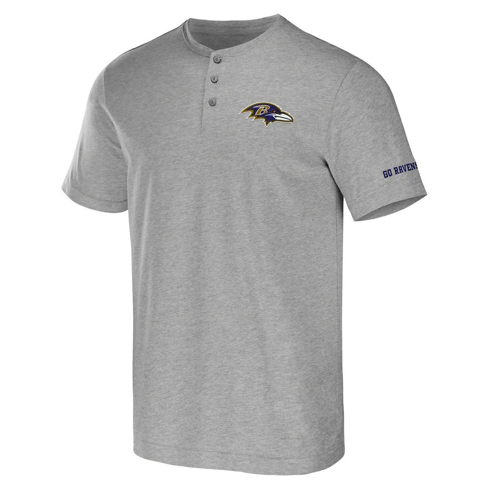 Baltimore Ravens NFL x Darius Rucker Collection Henley T-Shirt - Heather Gray T-shirts