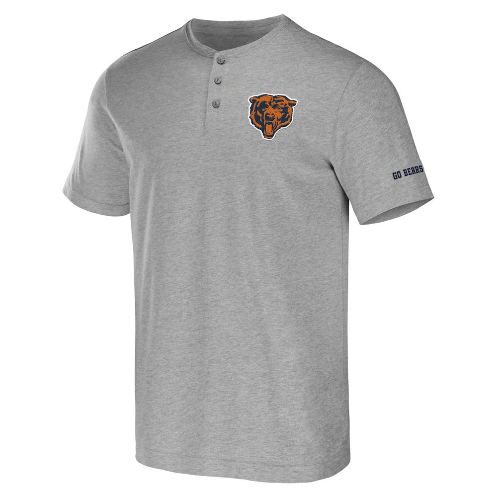 Chicago Bears NFL x Darius Rucker Collection Henley T-Shirt - Heather Gray T-shirts