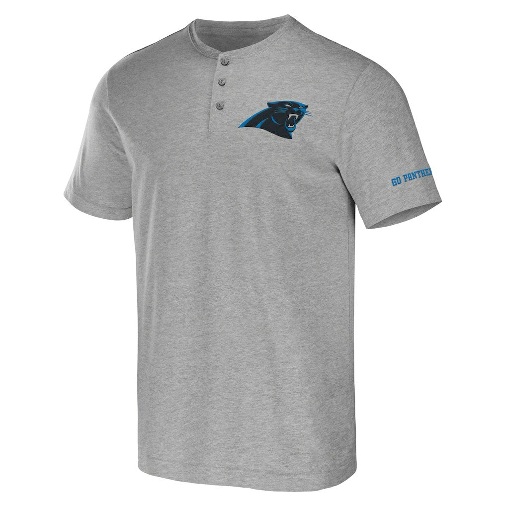 Carolina Panthers NFL x Darius Rucker Collection Henley T-Shirt - Heather Gray T-shirts