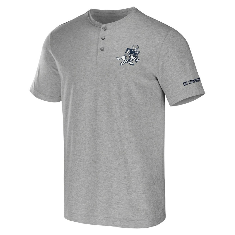 Dallas Cowboys NFL x Darius Rucker Collection Henley T-Shirt - Heather Gray T-shirts