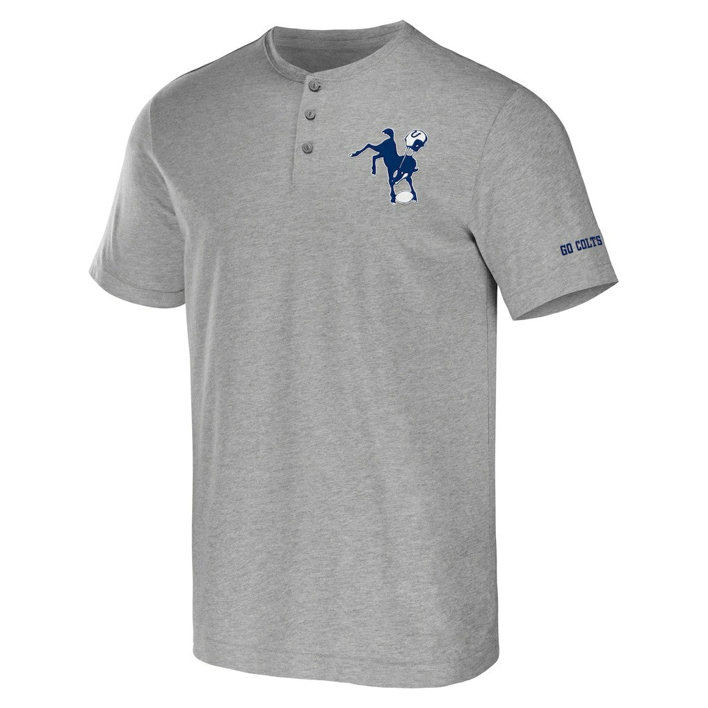 Indianapolis Colts NFL x Darius Rucker Collection Henley T-Shirt - Heather Gray T-shirts