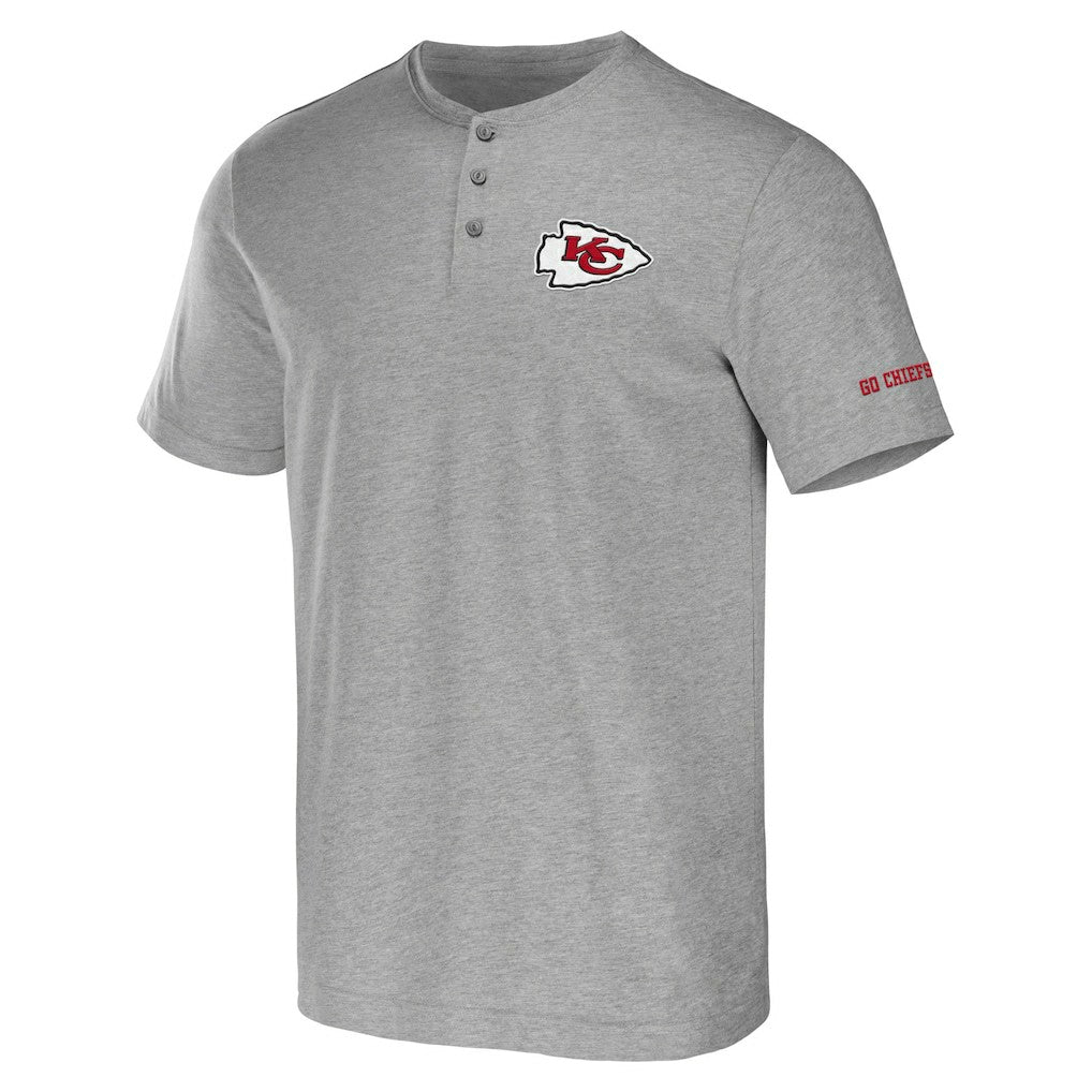 Kansas City Chiefs NFL x Darius Rucker Collection Henley T-Shirt - Heather Gray T-shirts