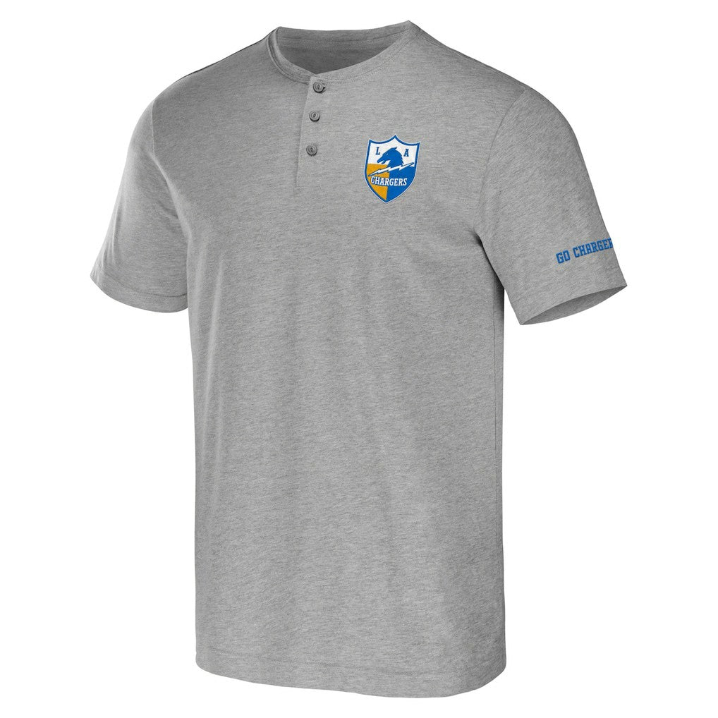 Los Angeles Chargers NFL x Darius Rucker Collection Henley T-Shirt - Heather Gray T-shirts