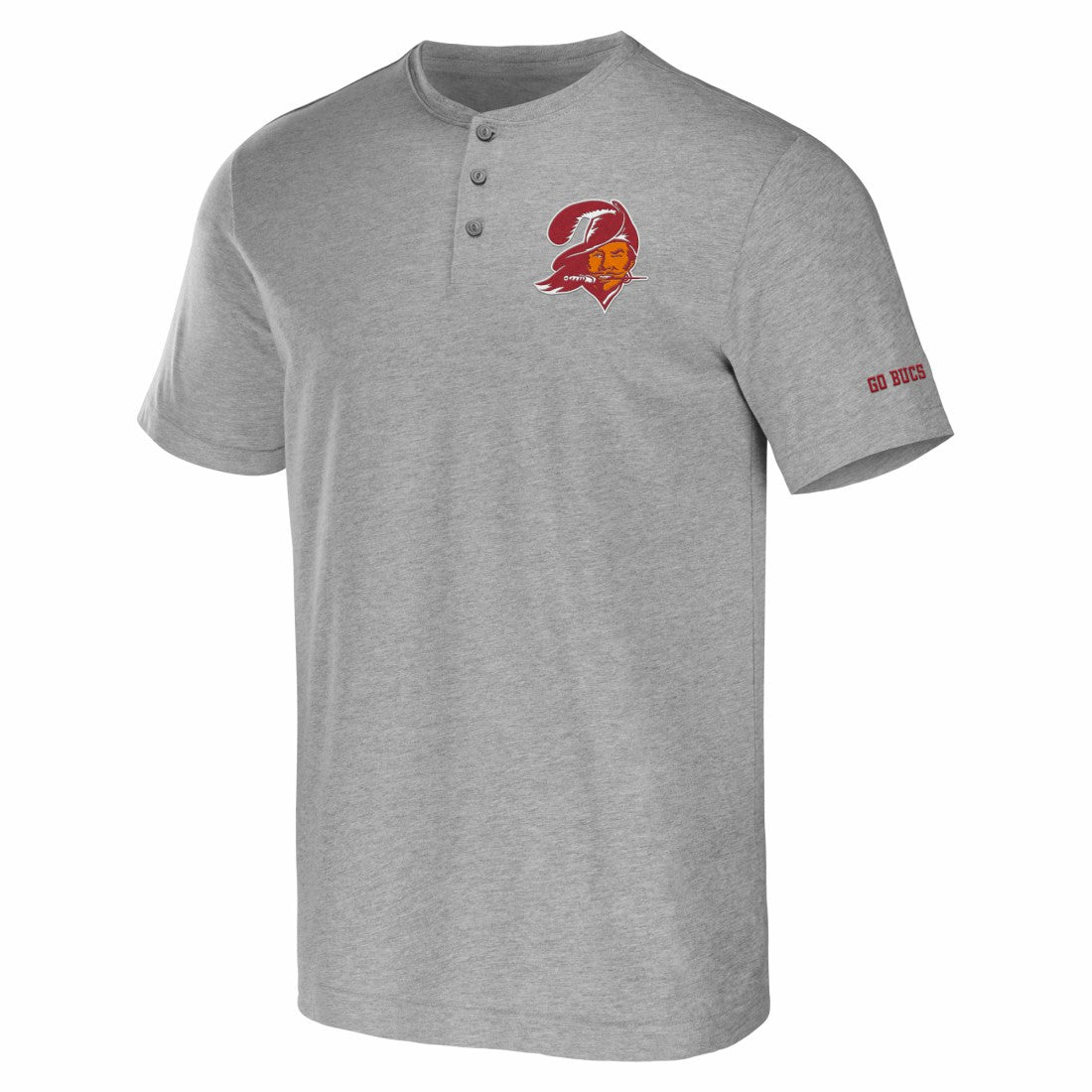 Tampa Bay Buccaneers NFL x Darius Rucker Collection Henley T-Shirt - Heather Gray T-shirts