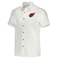 Arizona Cardinals NFL x Darius Rucker Collection Woven Button-Up T-Shirt - White T-shirts