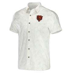 Chicago Bears NFL x Darius Rucker Collection Woven Button-Up T-Shirt - White T-shirts