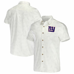 New York Giants NFL x Darius Rucker Collection Woven Button-Up T-Shirt - White T-shirts