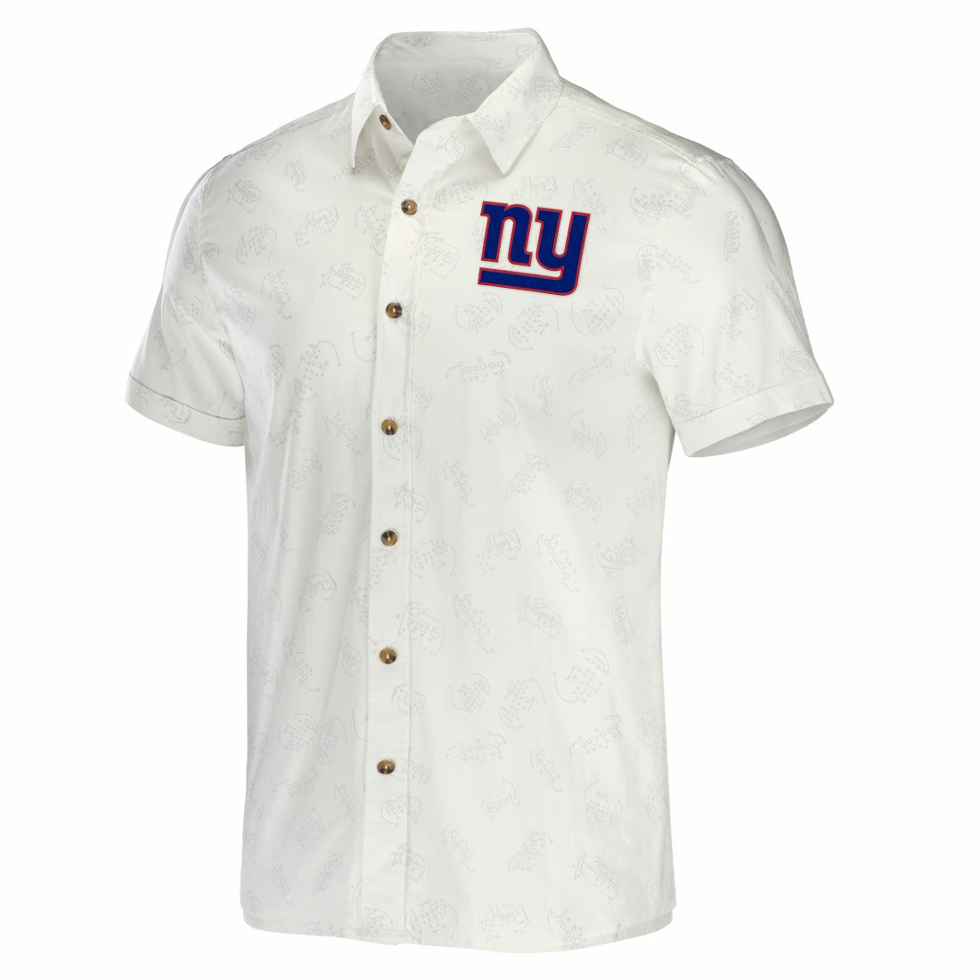 New York Giants NFL x Darius Rucker Collection Woven Button-Up T-Shirt - White T-shirts