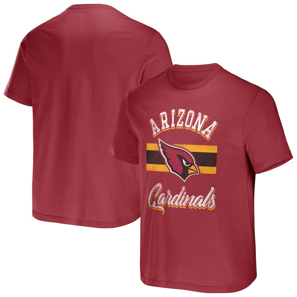 Arizona Cardinals NFL x Darius Rucker Collection Stripe T-Shirt - Cardinal T-shirts