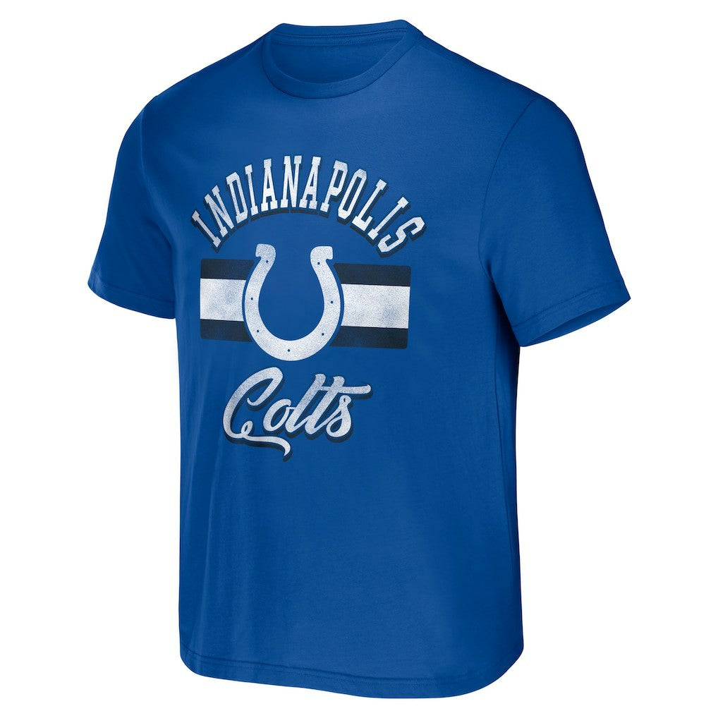 Indianapolis Colts NFL x Darius Rucker Collection Stripe T-Shirt - Royal T-shirts