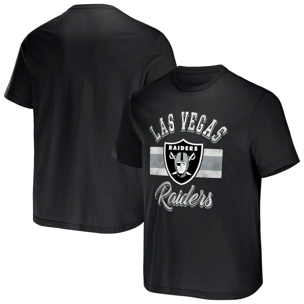 Las Vegas Raiders NFL x Darius Rucker Collection Stripe T-Shirt - Black T-shirts