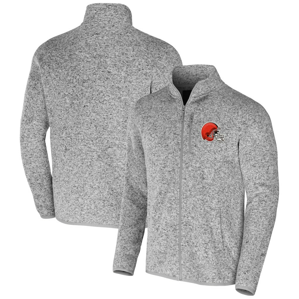 Cleveland Browns NFL x Darius Rucker Collection Fleece Full-Zip Jacket - Heather Gray Jackets