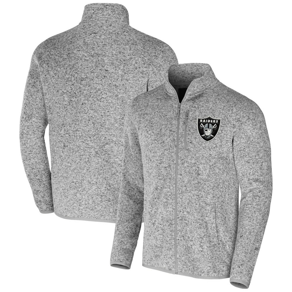 Las Vegas Raiders NFL x Darius Rucker Collection Fleece Full-Zip Jacket - Heather Gray Jackets