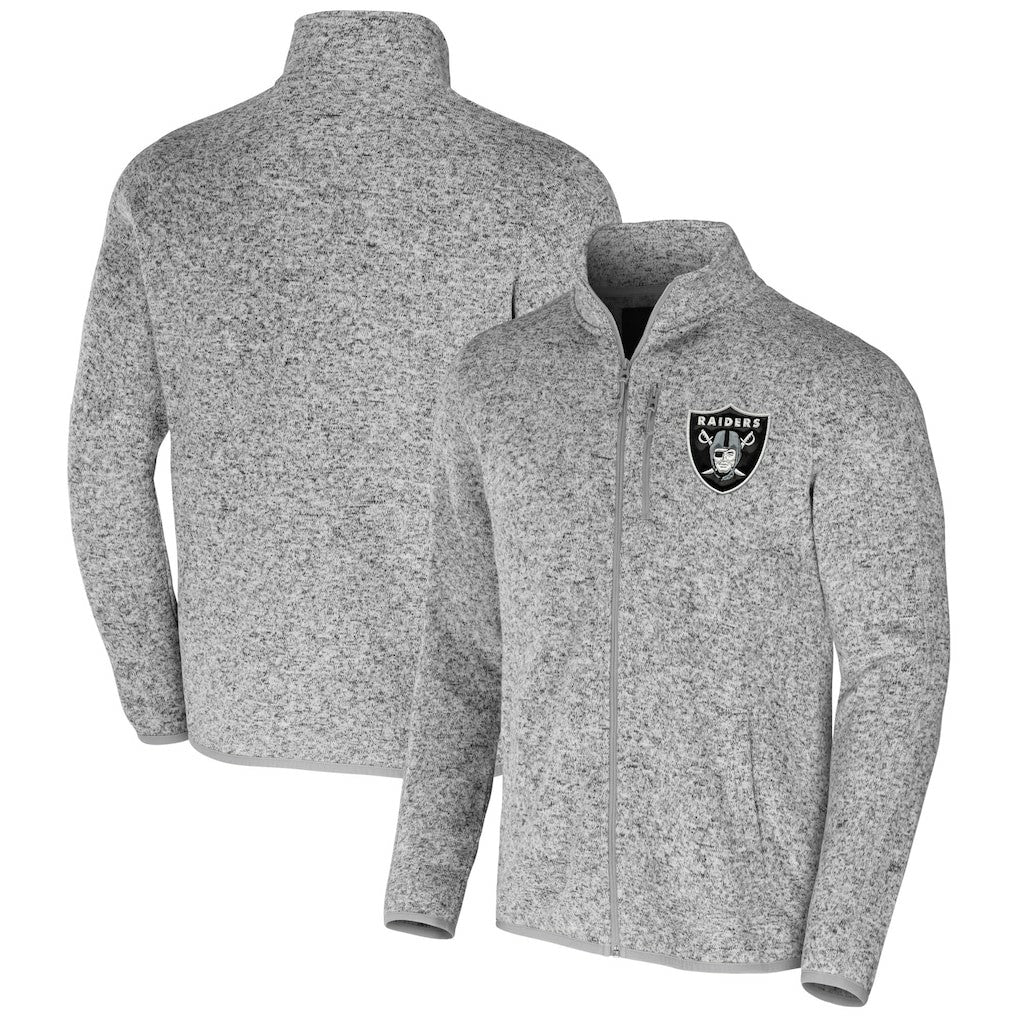 Las Vegas Raiders NFL x Darius Rucker Collection Fleece Full-Zip Jacket - Heather Gray Jackets