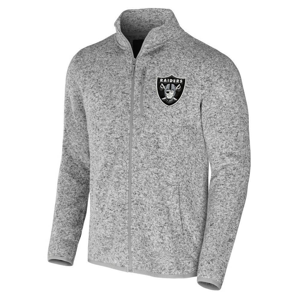 Las Vegas Raiders NFL x Darius Rucker Collection Fleece Full-Zip Jacket - Heather Gray Jackets
