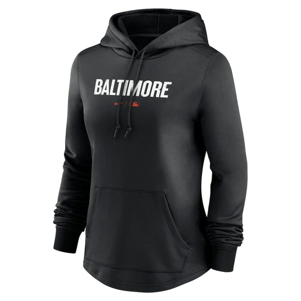 Baltimore Orioles Nike Women's City Connect Pregame Performance Pullover Hoodie - Black Hoodies
