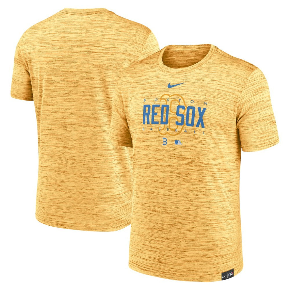Boston Red Sox Nike City Connect Velocity Practice Performance T-Shirt - Gold T-shirts
