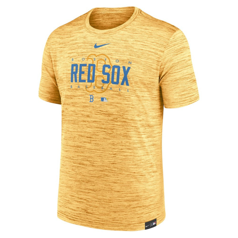 Boston Red Sox Nike City Connect Velocity Practice Performance T-Shirt - Gold T-shirts