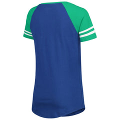 Seattle Seahawks New Era Women's Legacy Lace-Up Raglan T-Shirt - Royal/Green T-shirts