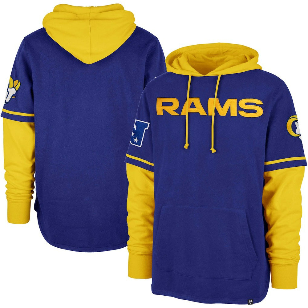 Los Angeles Rams '47 Shortstop Pullover Hoodie - Royal Hoodies