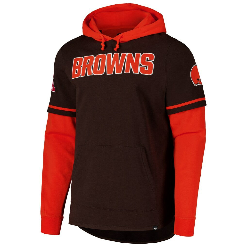 Cleveland Browns '47 Shortstop Pullover Hoodie - Brown Hoodies
