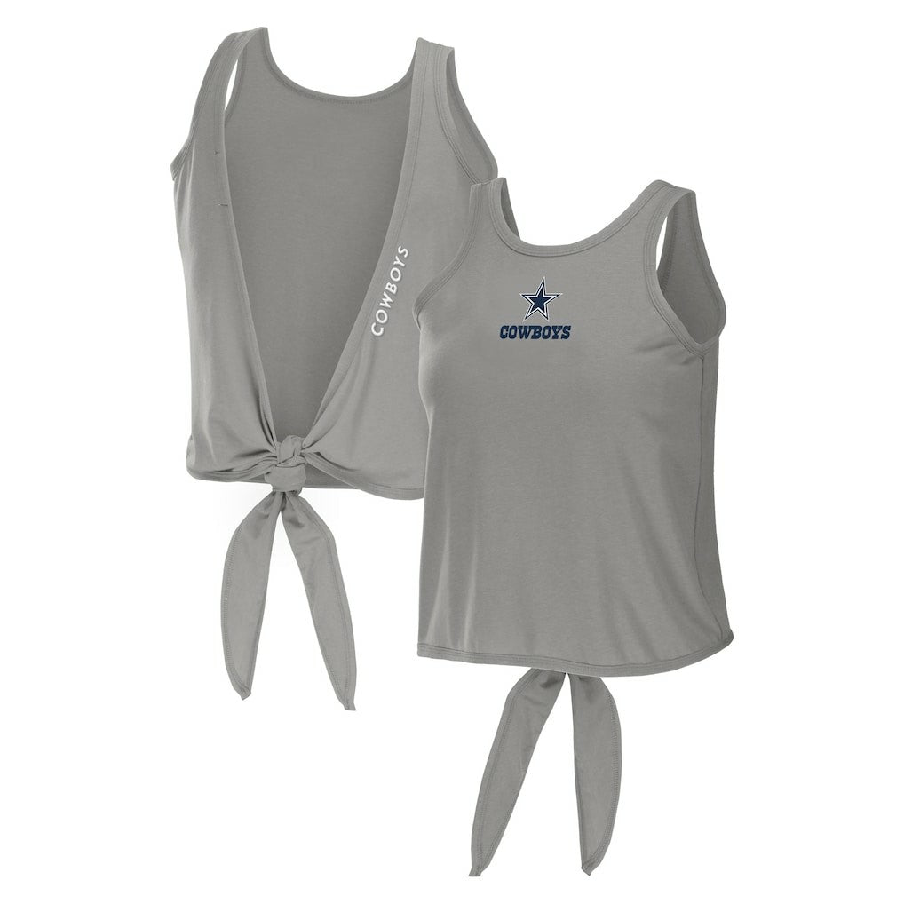 Dallas Cowboys WEAR by Erin Andrews Women's Open Back Twist Tie Tank Top - Gray Tops