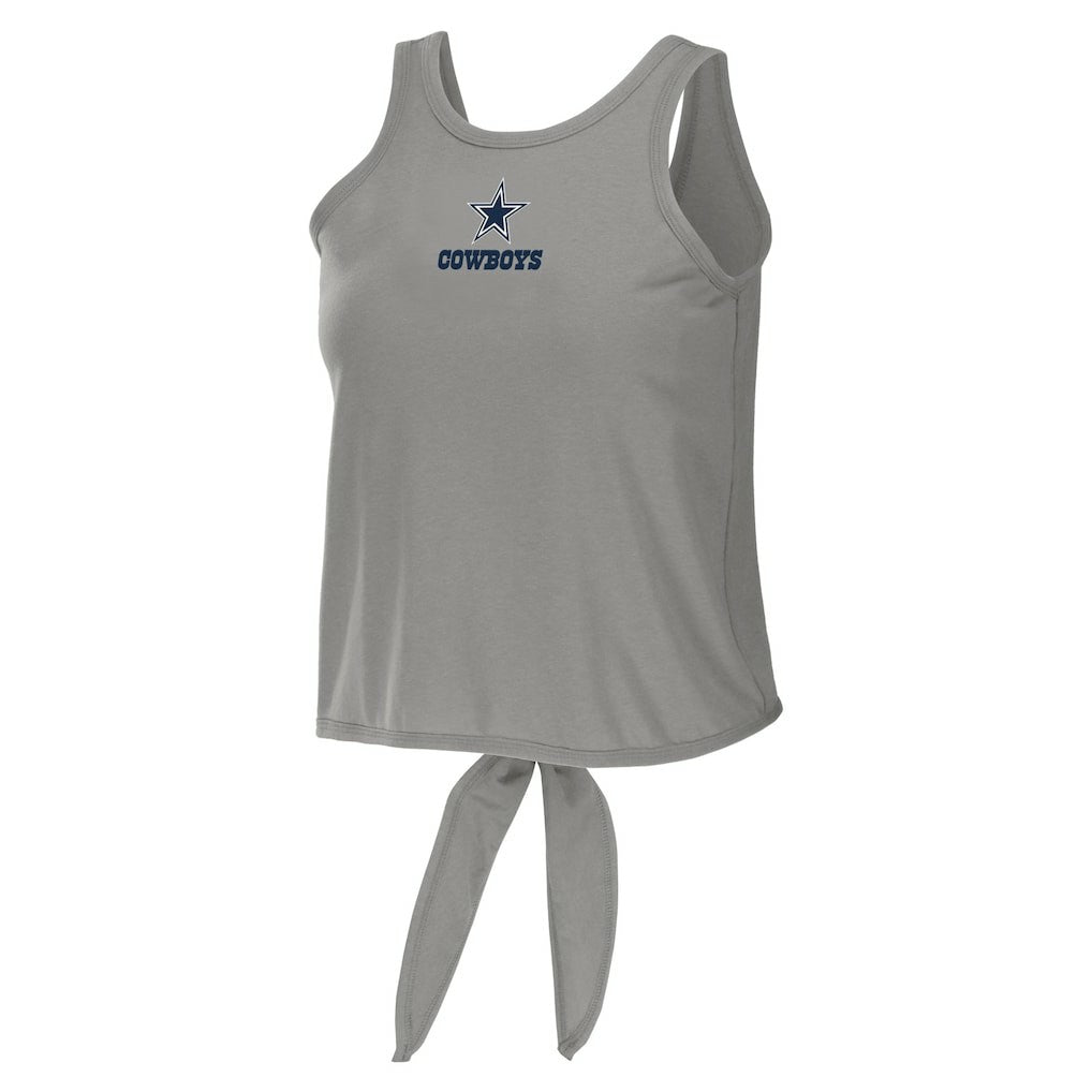Dallas Cowboys WEAR by Erin Andrews Women's Open Back Twist Tie Tank Top - Gray Tops