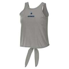 Dallas Cowboys WEAR by Erin Andrews Women's Open Back Twist Tie Tank Top - Gray Tops