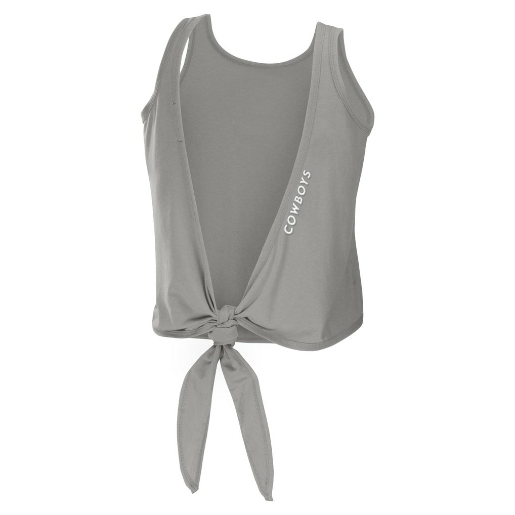Dallas Cowboys WEAR by Erin Andrews Women's Open Back Twist Tie Tank Top - Gray Tops