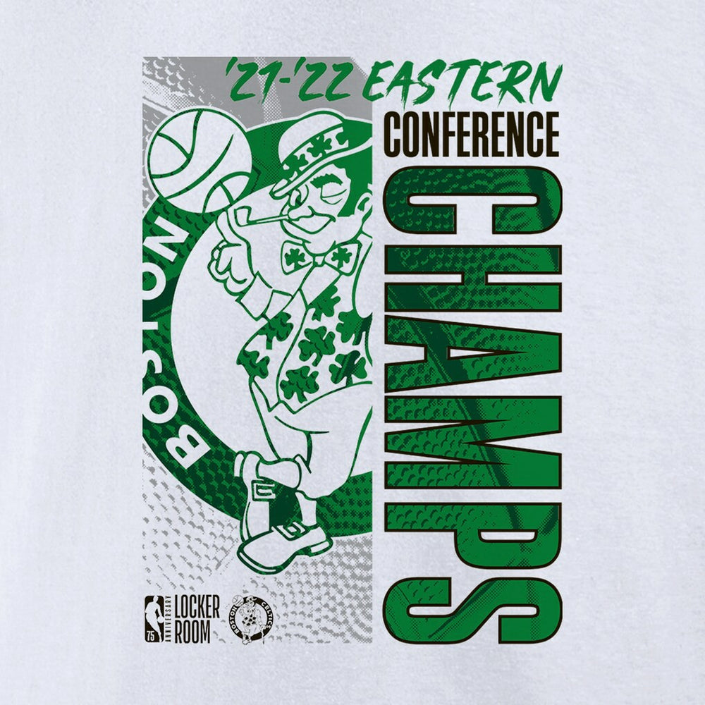 Boston Celtics Women's 2022 Eastern Conference Champions Plus Size Locker Room V-Neck T-Shirt White - Fanatics