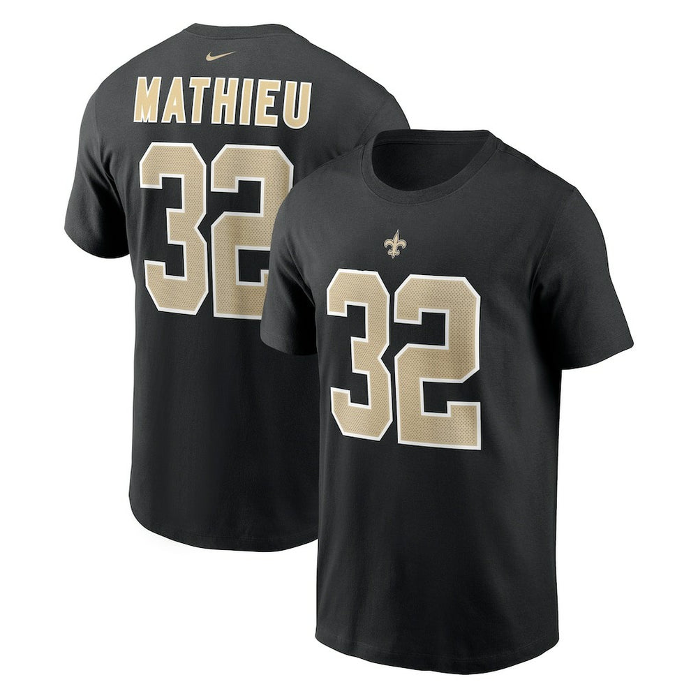 Tyrann Mathieu New Orleans Saints Player Name & Number T-Shirt - Black T-shirts