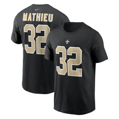 Tyrann Mathieu New Orleans Saints Player Name & Number T-Shirt - Black T-shirts