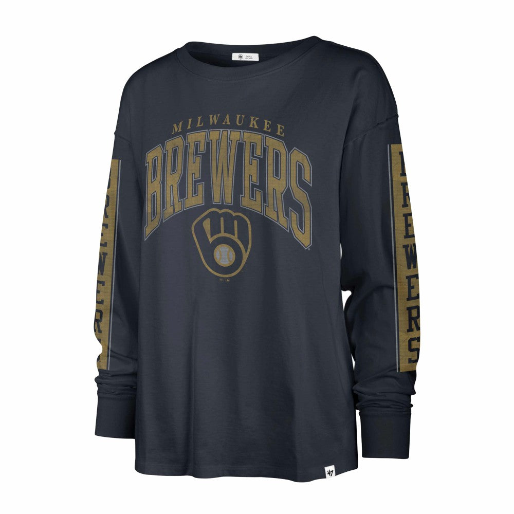 Milwaukee Brewers '47 Women's Statement Long Sleeve T-Shirt - Navy T-shirts