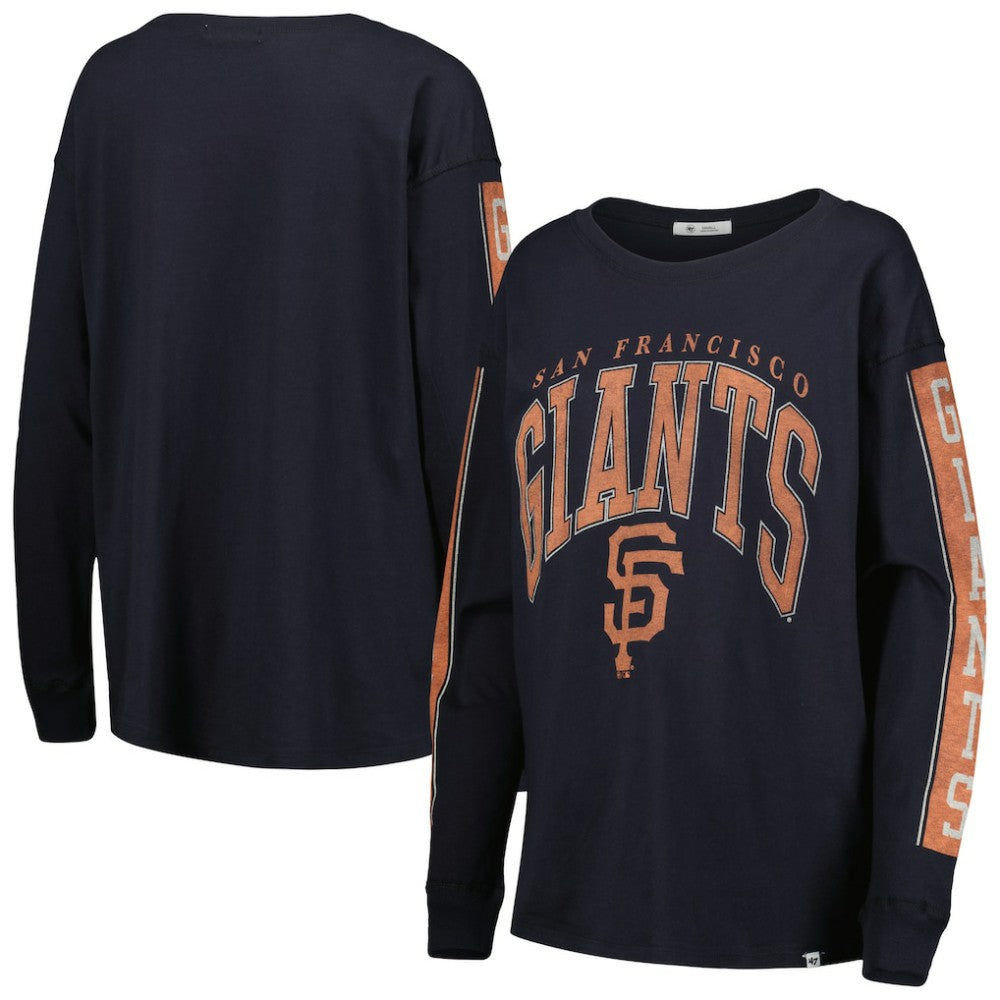 San Francisco Giants '47 Women's Statement Long Sleeve T-Shirt - Black T-shirts
