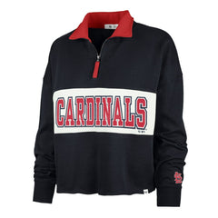 St. Louis Cardinals '47 Women's Remi Quarter-Zip Cropped Top - Navy Tops
