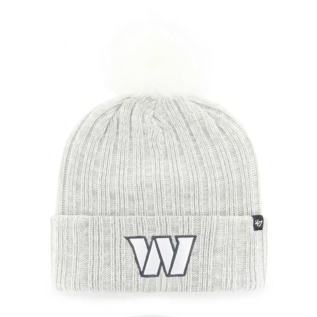 Washington Commanders '47 Women's Koda Cuffed Knit Hat with Pom - Gray Hats