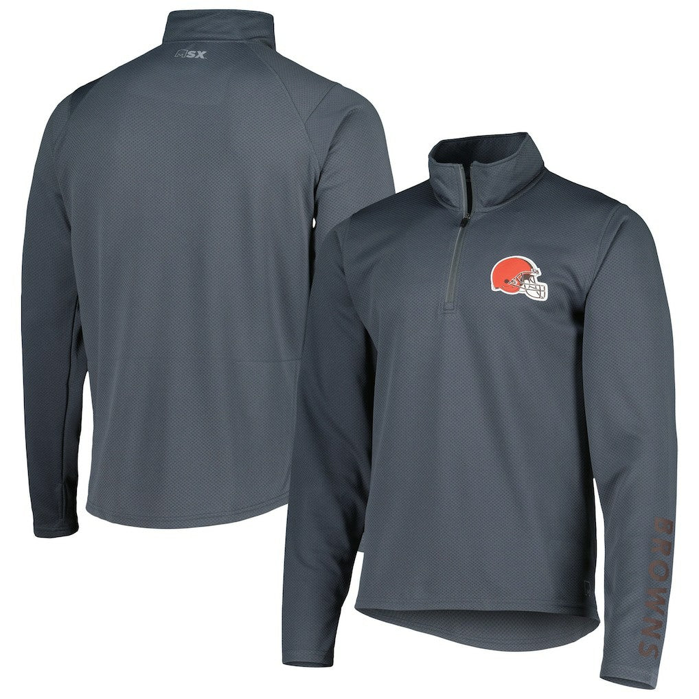 Cleveland Browns MSX by Michael Strahan Half-Zip Pullover - Charcoal Pullover