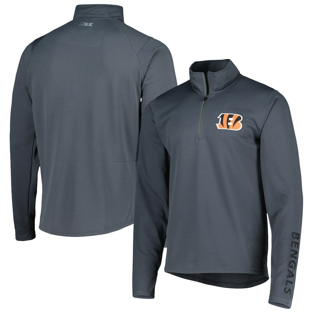 Cincinnati Bengals MSX by Michael Strahan Half-Zip Pullover - Charcoal Pullover