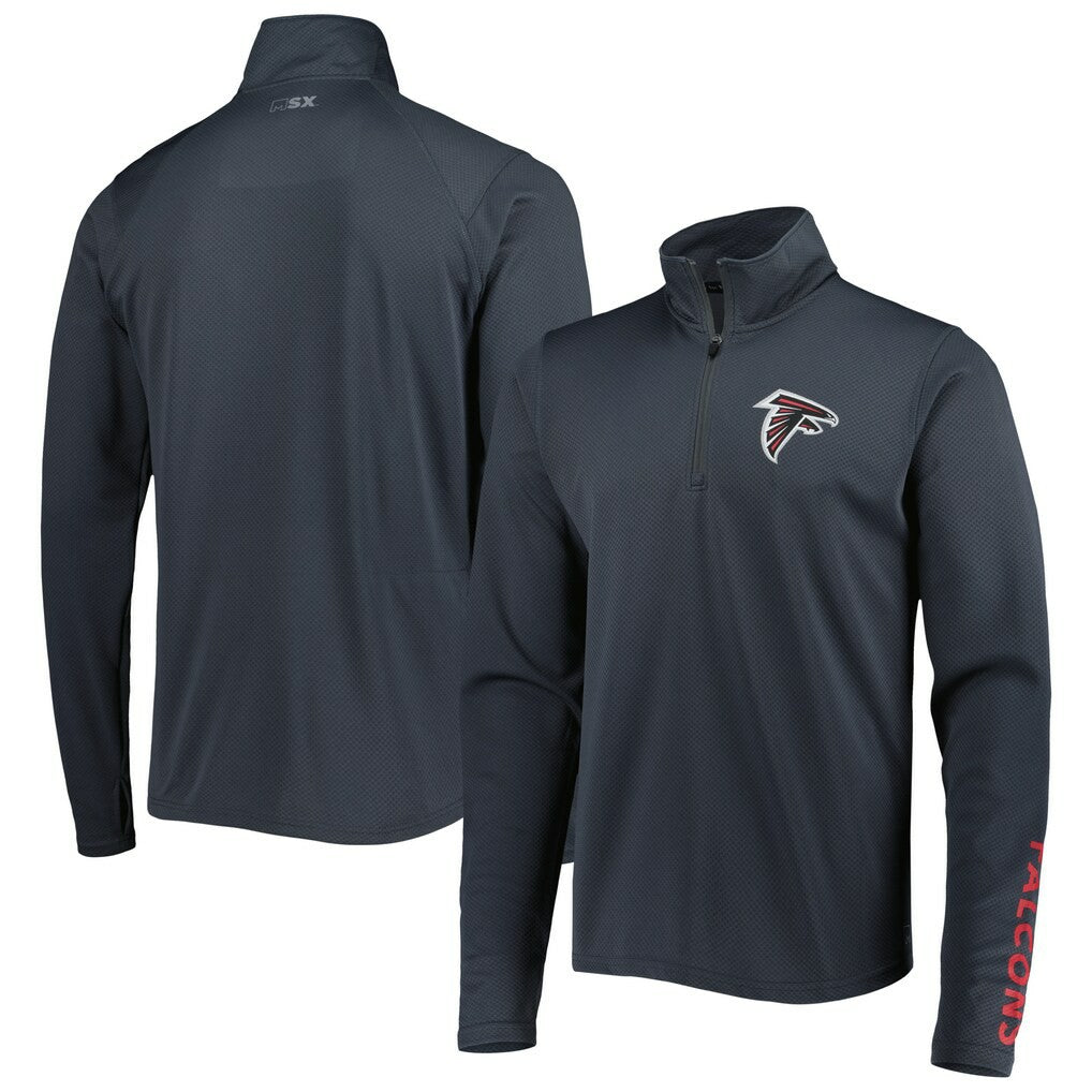 Atlanta Falcons MSX by Michael Strahan Half-Zip Pullover - Charcoal Pullover