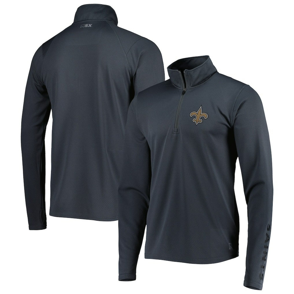 New Orleans Saints MSX by Michael Strahan Half-Zip Pullover - Charcoal Pullover
