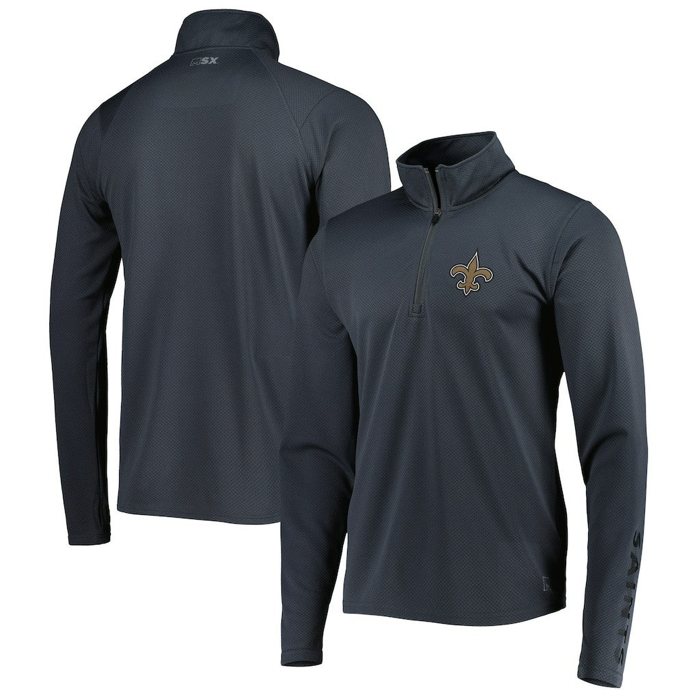New Orleans Saints MSX by Michael Strahan Half-Zip Pullover - Charcoal Pullover
