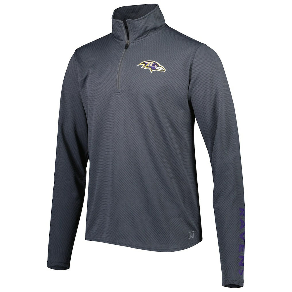 Baltimore Ravens MSX by Michael Strahan Half-Zip Pullover - Charcoal Pullover