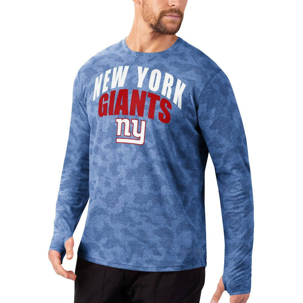 New York Giants MSX by Michael Strahan Performance Camo Long Sleeve T-Shirt - Royal T-shirts