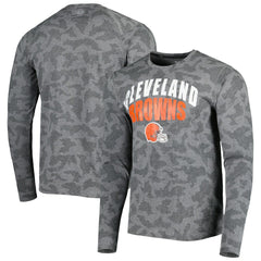 Cleveland Browns MSX by Michael Strahan Performance Camo Long Sleeve T-Shirt - Black T-shirts