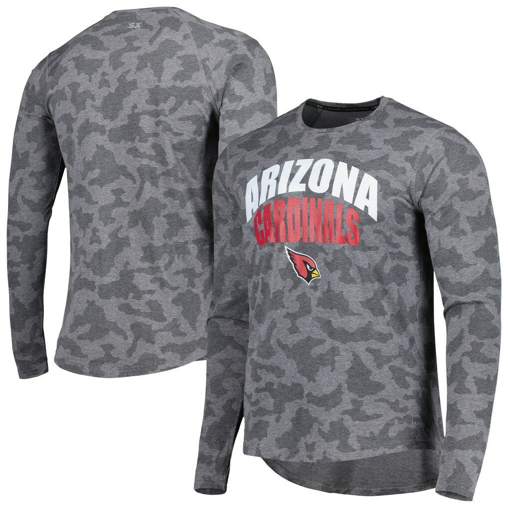 Arizona Cardinals MSX by Michael Strahan Performance Camo Long Sleeve T-Shirt - Gray T-shirts