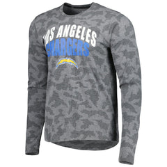 Los Angeles Chargers MSX by Michael Strahan Performance Camo Long Sleeve T-Shirt - Black T-shirts