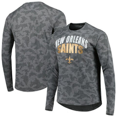 New Orleans Saints MSX by Michael Strahan Performance Camo Long Sleeve T-Shirt - Gray T-shirts