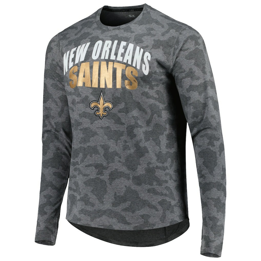 New Orleans Saints MSX by Michael Strahan Performance Camo Long Sleeve T-Shirt - Gray T-shirts