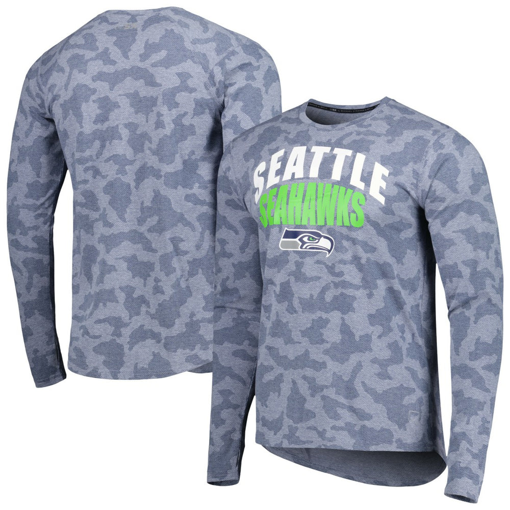 Seattle Seahawks MSX by Michael Strahan Performance Camo Long Sleeve T-Shirt - College Navy T-shirts